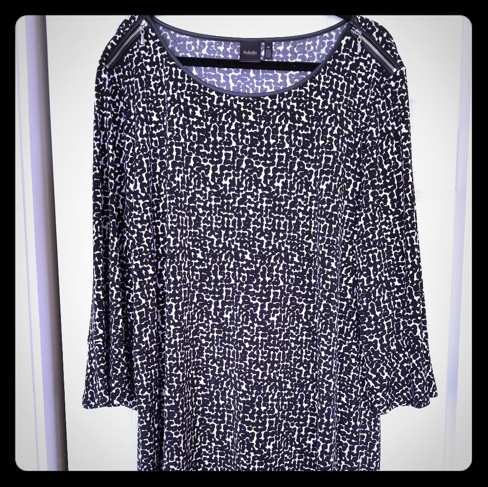 Rafealla Bell Sleeve, Faux Leather Trim Dress!